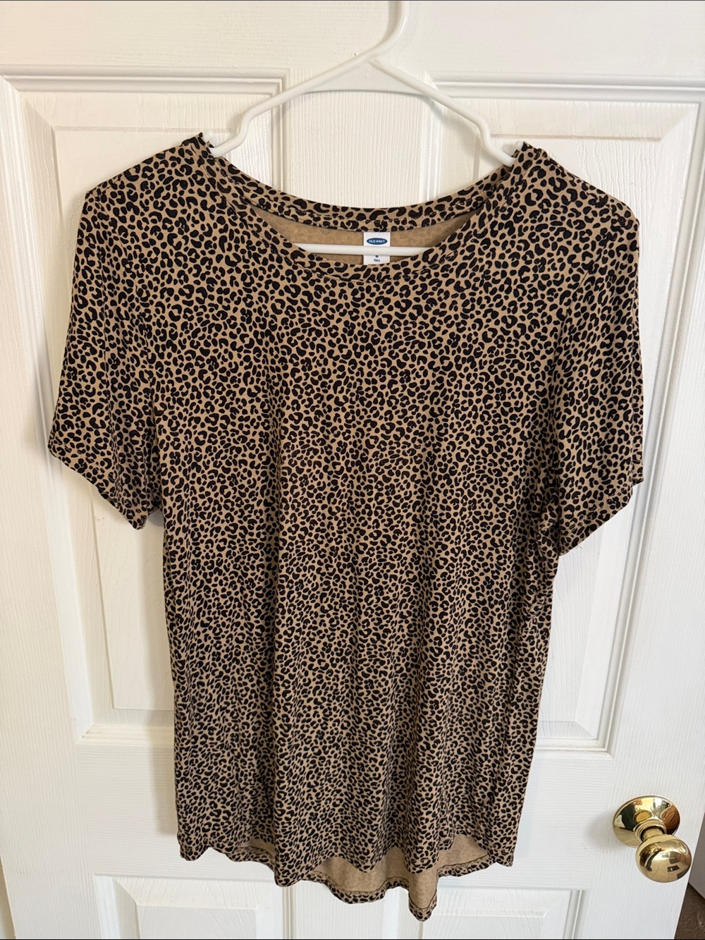 Old Navy Leopard Print Short Sleeve Tee - Tan/Black